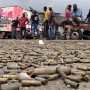 A bullet riddled street the day a ceasfire was reached following the brutal civil war in Monrovia , Liberia. On 04 June 2007 Taylor refused to appear at the opening of his trial in Special Court for Sierra Leone (SCSL) in The Hague where he goes on trial for war crimes.